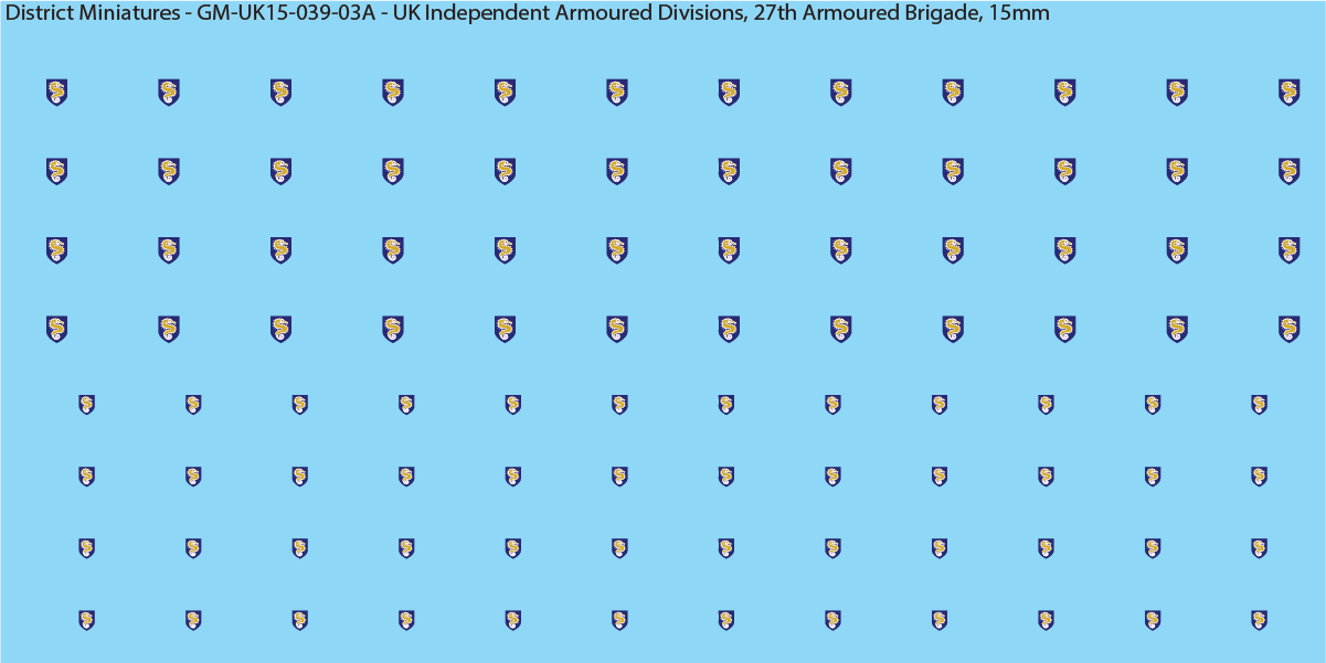 WW2 British - UK Divisional and Brigade Insignia for Armoured/Tanks (Multiple Options), 15mm Decals