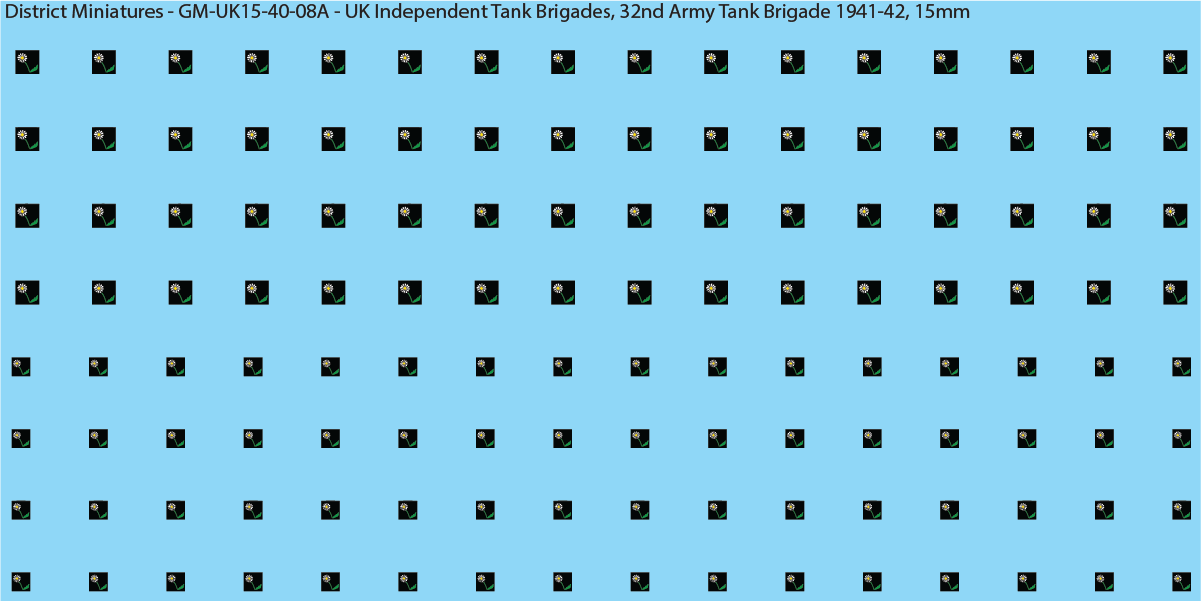 WW2 British - UK Divisional and Brigade Insignia for Armoured/Tanks (Multiple Options), 15mm Decals