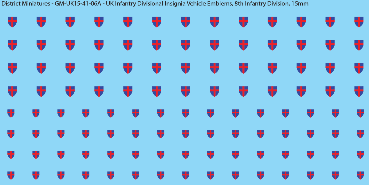 WW2 British - UK Infantry Divisions (Vehicles) #1, 15mm Decals