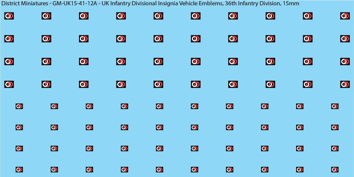 WW2 British - UK Infantry Divisions (Vehicles) #1, 15mm Decals