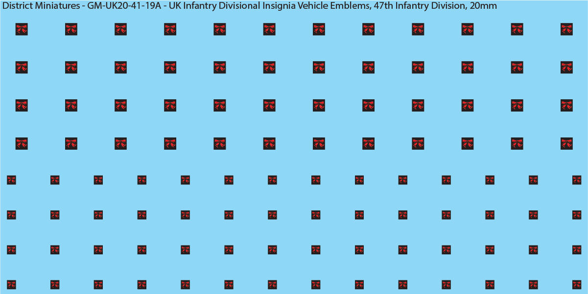 WW2 British - UK Infantry Divisions (Vehicles) #1, 15mm Decals