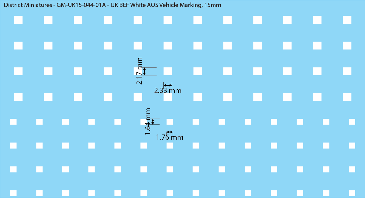 WW2 British - UK BEF White AOS Markings, 15mm Decals
