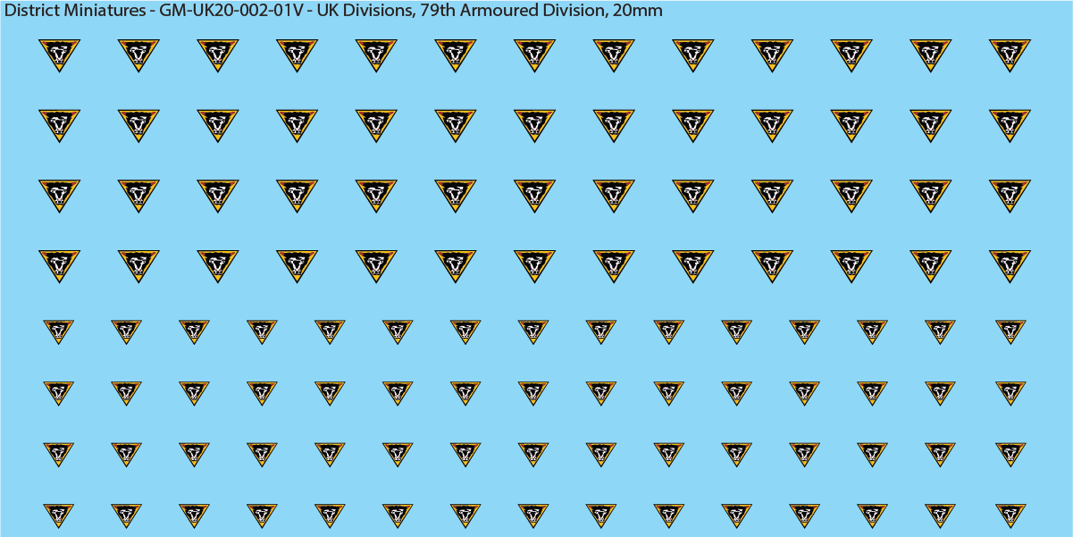WW2 British - UK Armored Divisions, 20mm Decals