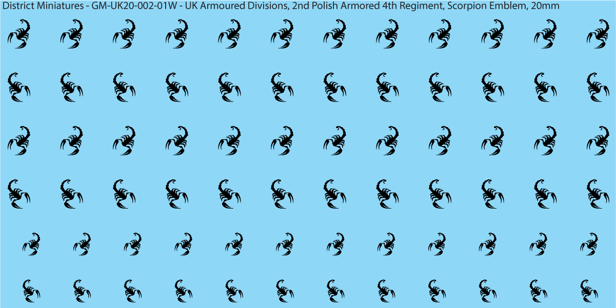 WW2 British - UK Armored Divisions, 20mm Decals