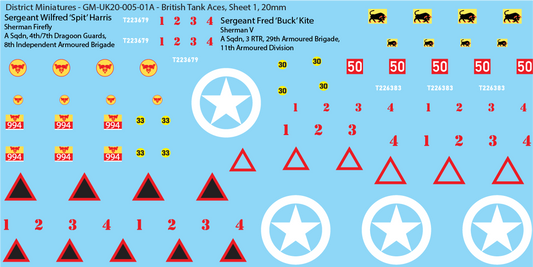 WW2 British - British Tank Aces, 20mm Decals