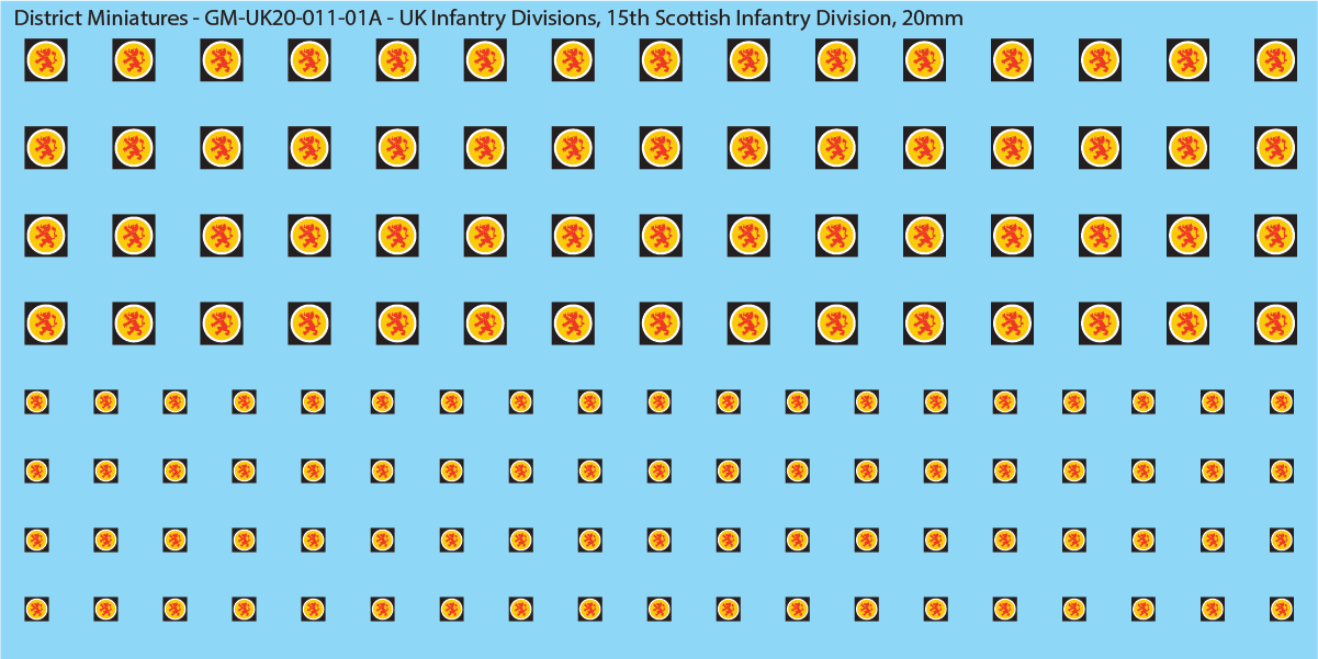 WW2 British - UK Infantry Divisions (Vehicles), 20mm Decals