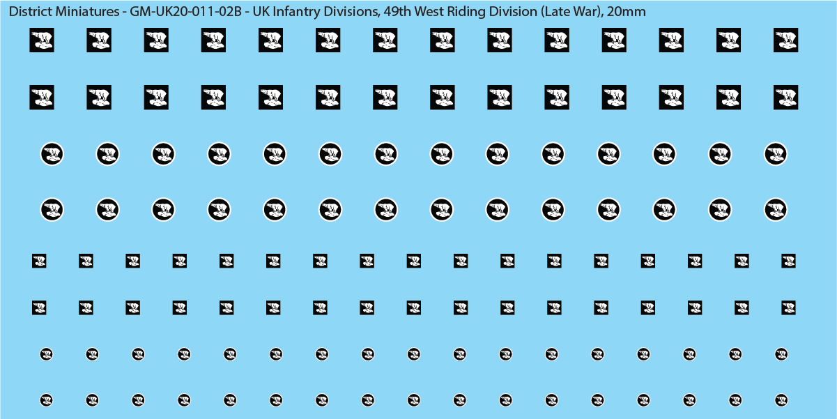 WW2 British - UK Infantry Divisions (Vehicles), 20mm Decals