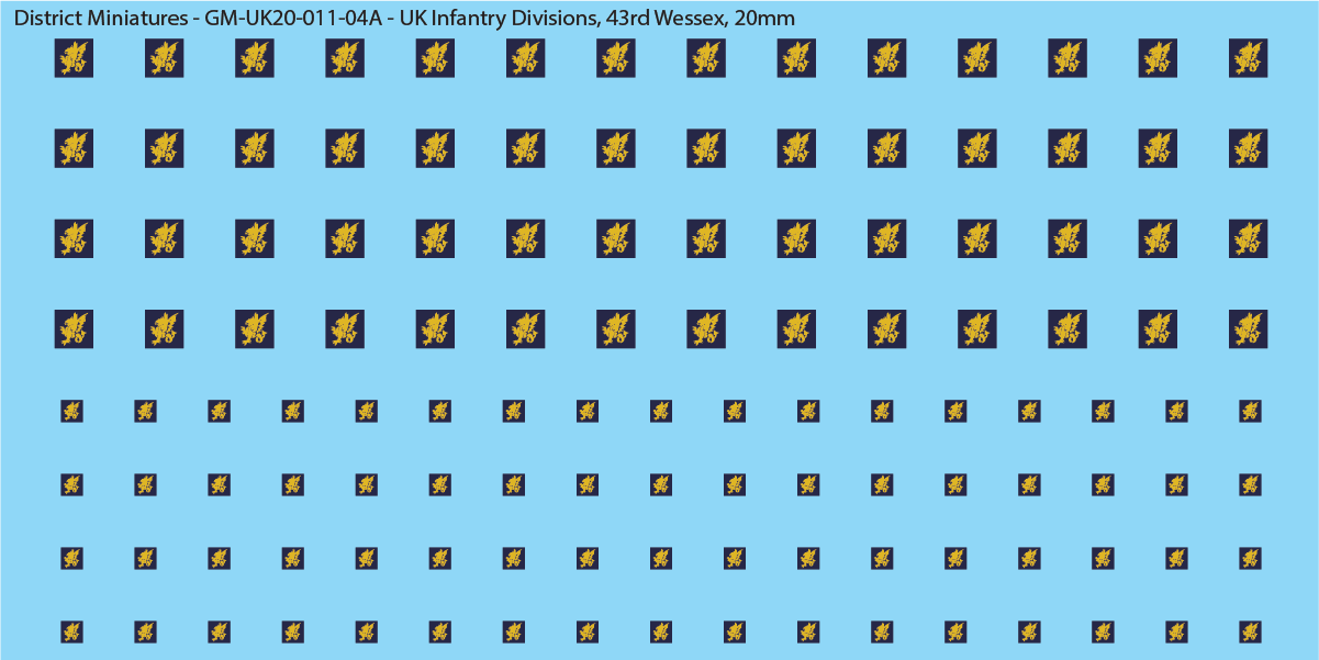 WW2 British - UK Infantry Divisions (Vehicles), 20mm Decals