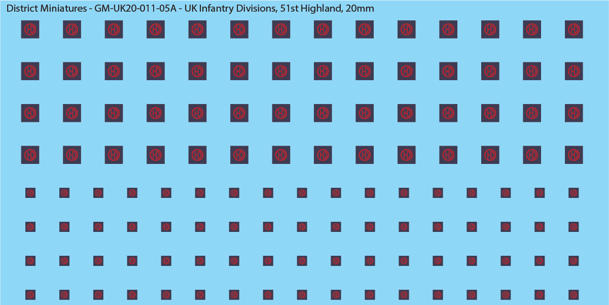 WW2 British - UK Infantry Divisions (Vehicles), 20mm Decals