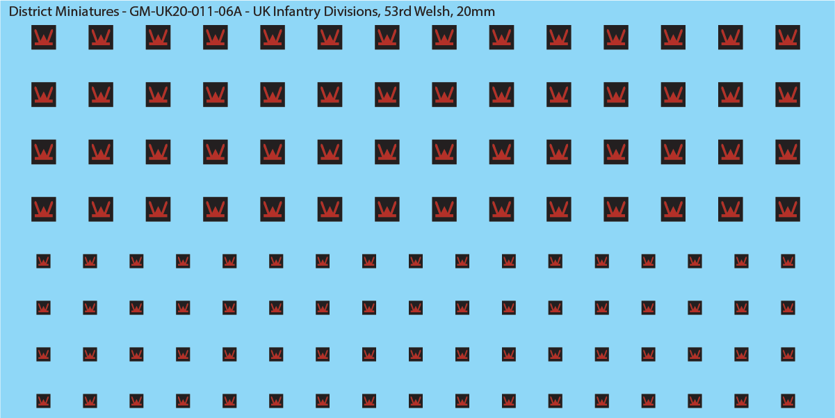 WW2 British - UK Infantry Divisions (Vehicles), 20mm Decals