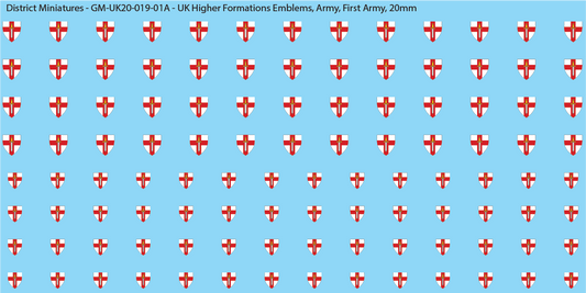 WW2 British - UK Higher Formations Emblems, 20mm Decals