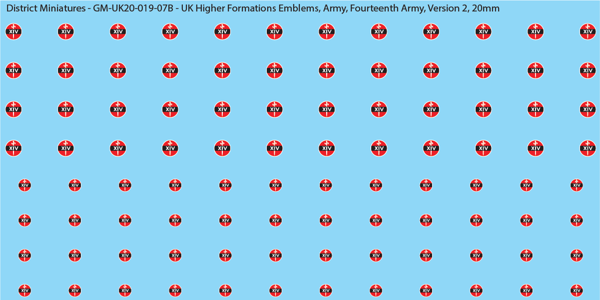 WW2 British - UK Higher Formations Emblems, 20mm Decals