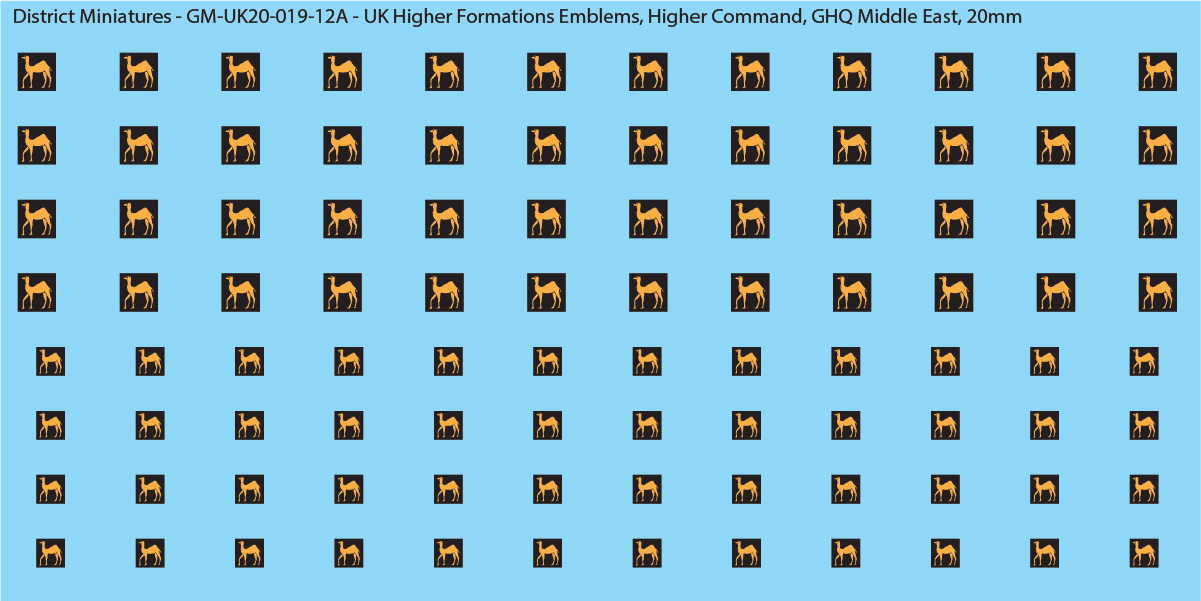 WW2 British - UK Higher Formations Emblems, 20mm Decals