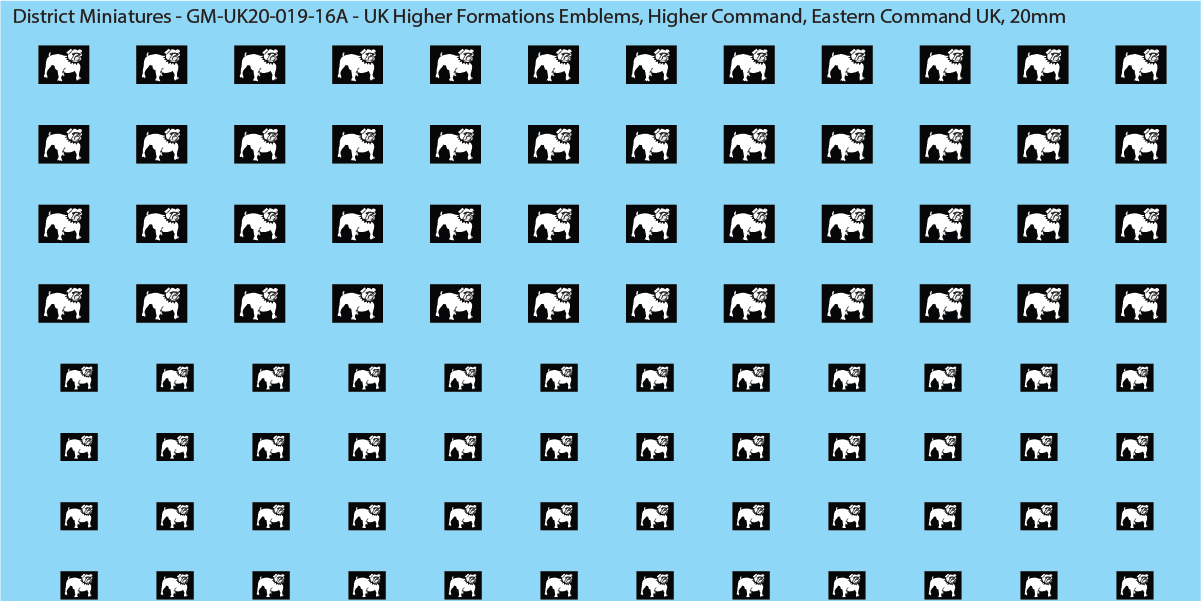 WW2 British - UK Higher Formations Emblems, 20mm Decals