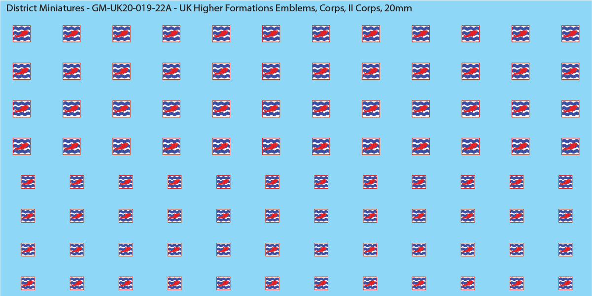 WW2 British - UK Higher Formations Emblems, 20mm Decals