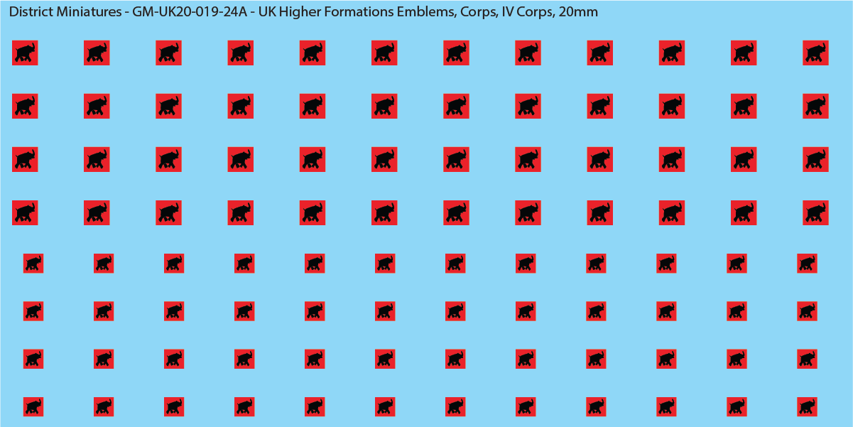 WW2 British - UK Higher Formations Emblems, 20mm Decals