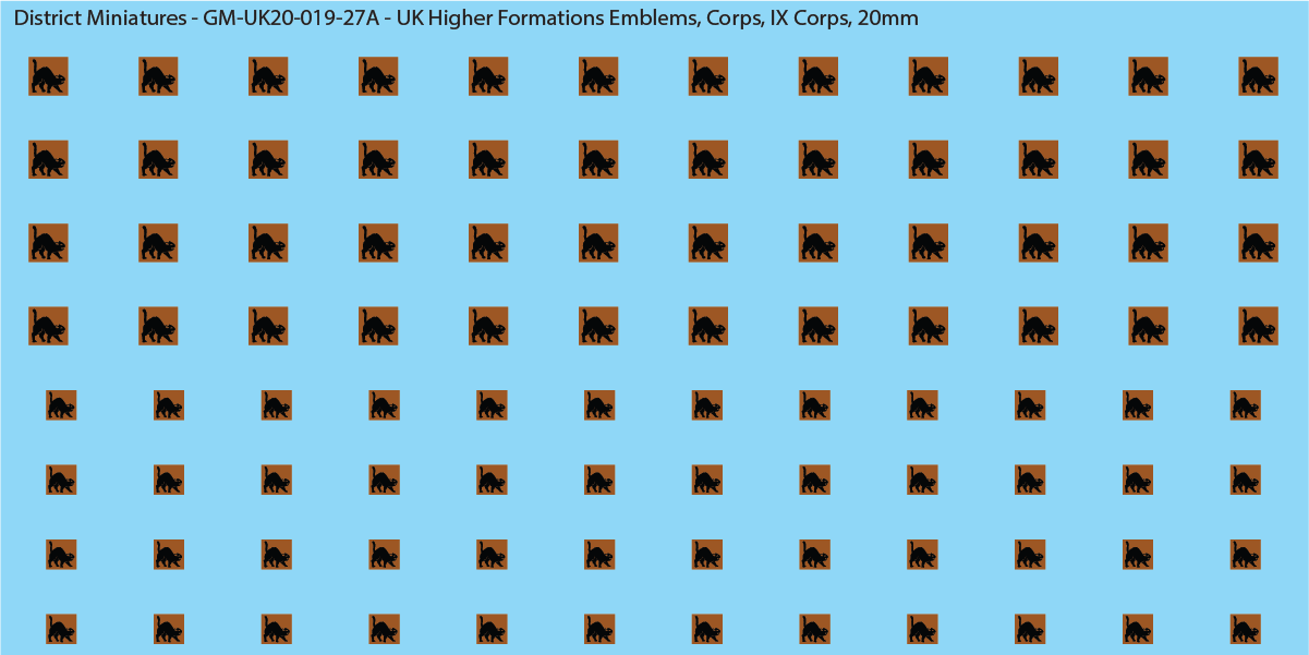 WW2 British - UK Higher Formations Emblems, 20mm Decals