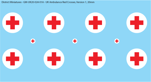 WW2 - Ambulance Crosses, 20mm Decals