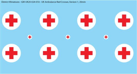 WW2 - Ambulance Crosses, 20mm Decals