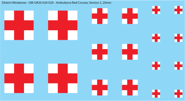 WW2 - Ambulance Crosses, 20mm Decals