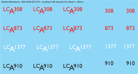 WW2 UK Landing Craft Decals (Multiple Options), 20mm Decals