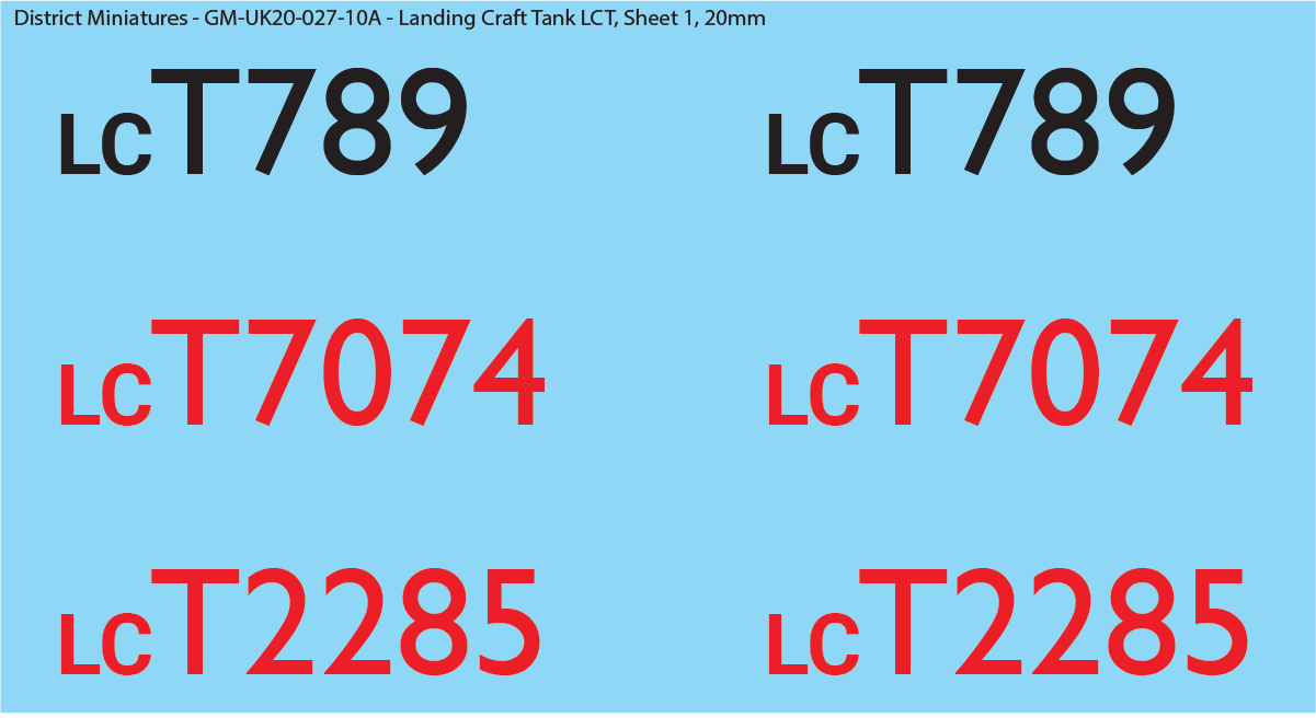 WW2 UK Landing Craft Decals (Multiple Options), 20mm Decals