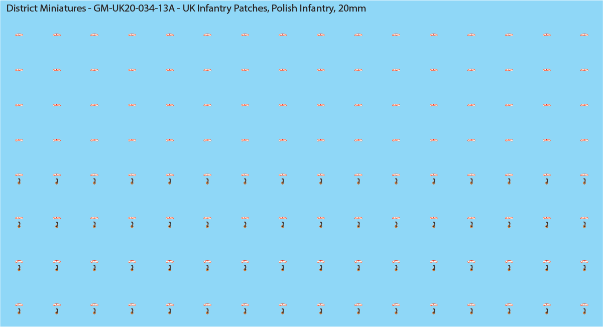 WW2 British - UK Infantry Patches (Multiple Options), 20mm Decals
