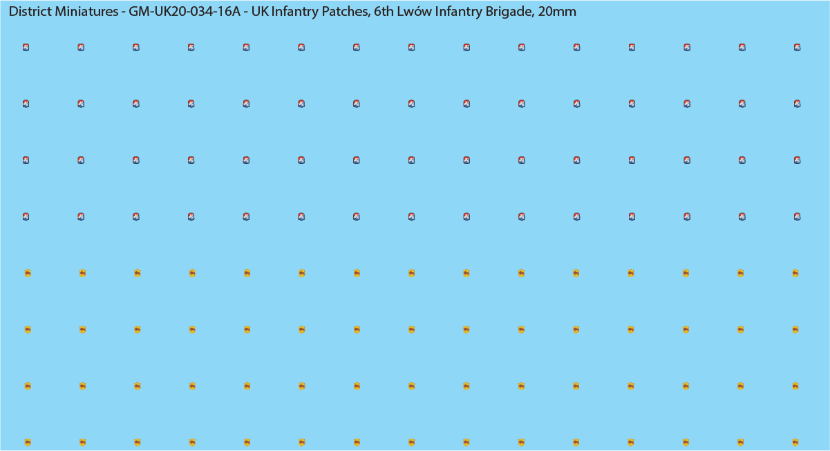 WW2 British - UK Infantry Patches (Multiple Options), 20mm Decals