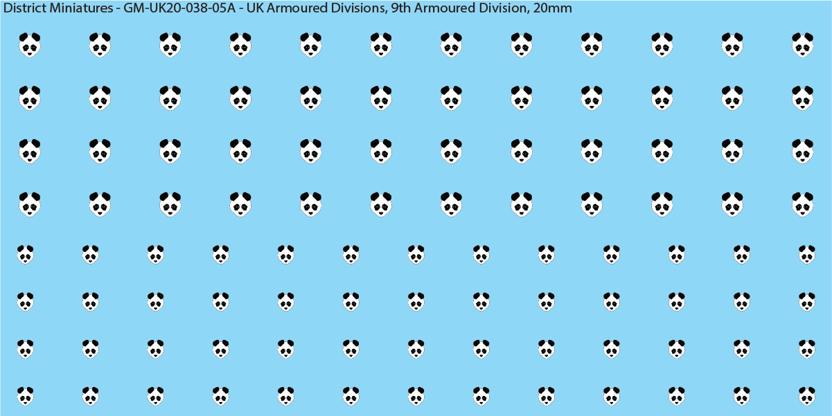 WW2 British - UK Divisional and Brigade Insignia for Armoured/Tanks (Multiple Options), 20mm Decals