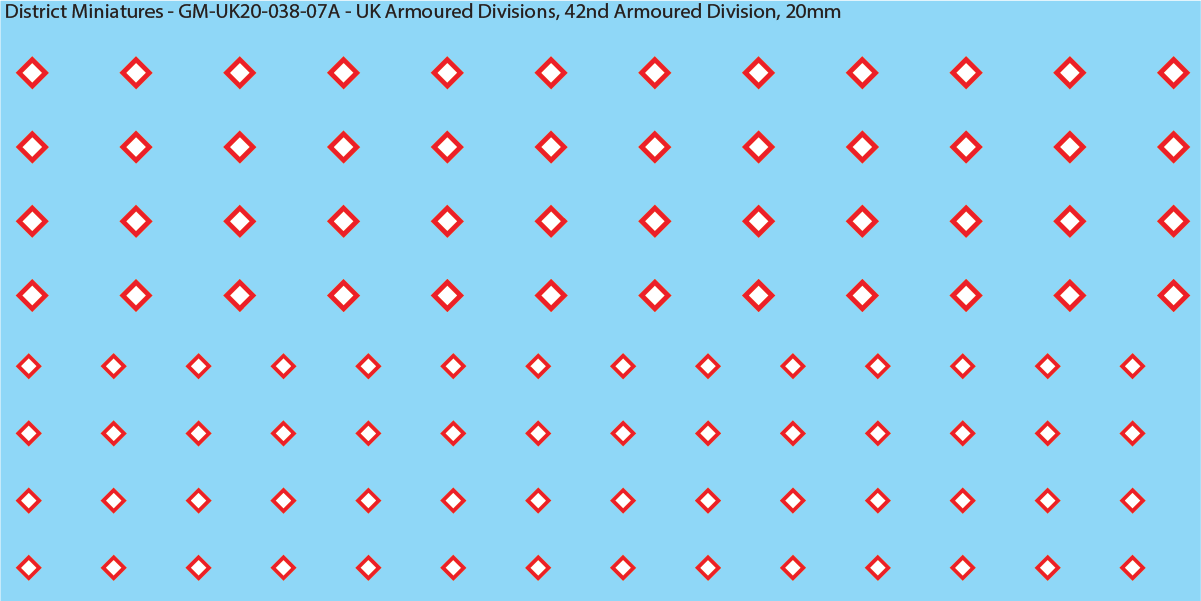 WW2 British - UK Divisional and Brigade Insignia for Armoured/Tanks (Multiple Options), 20mm Decals