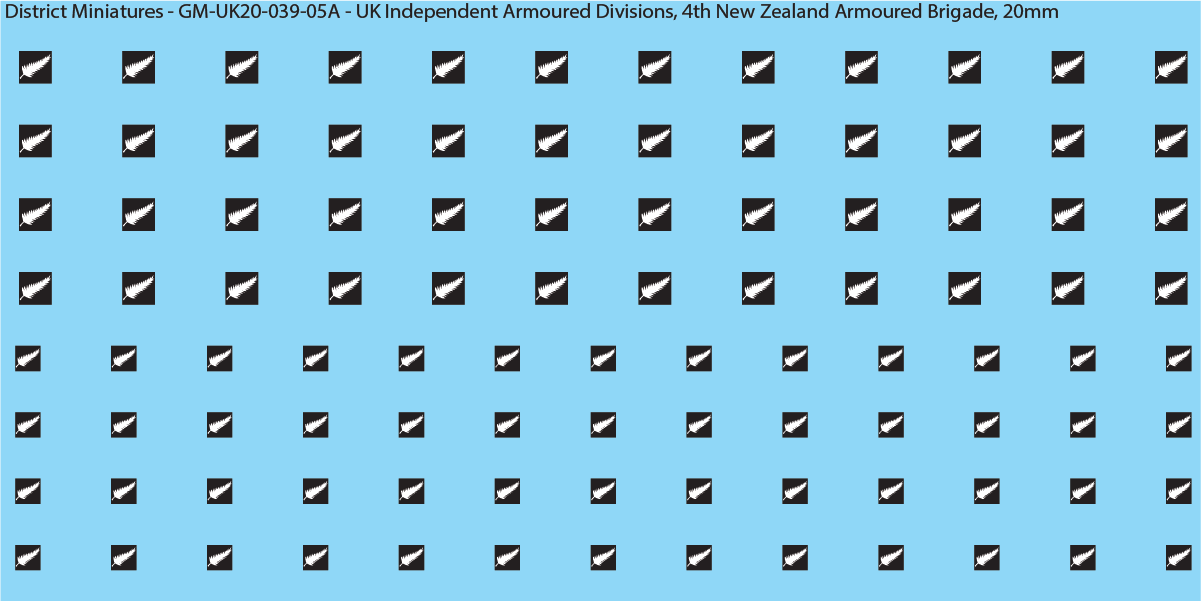 WW2 British - UK Divisional and Brigade Insignia for Armoured/Tanks (Multiple Options), 20mm Decals