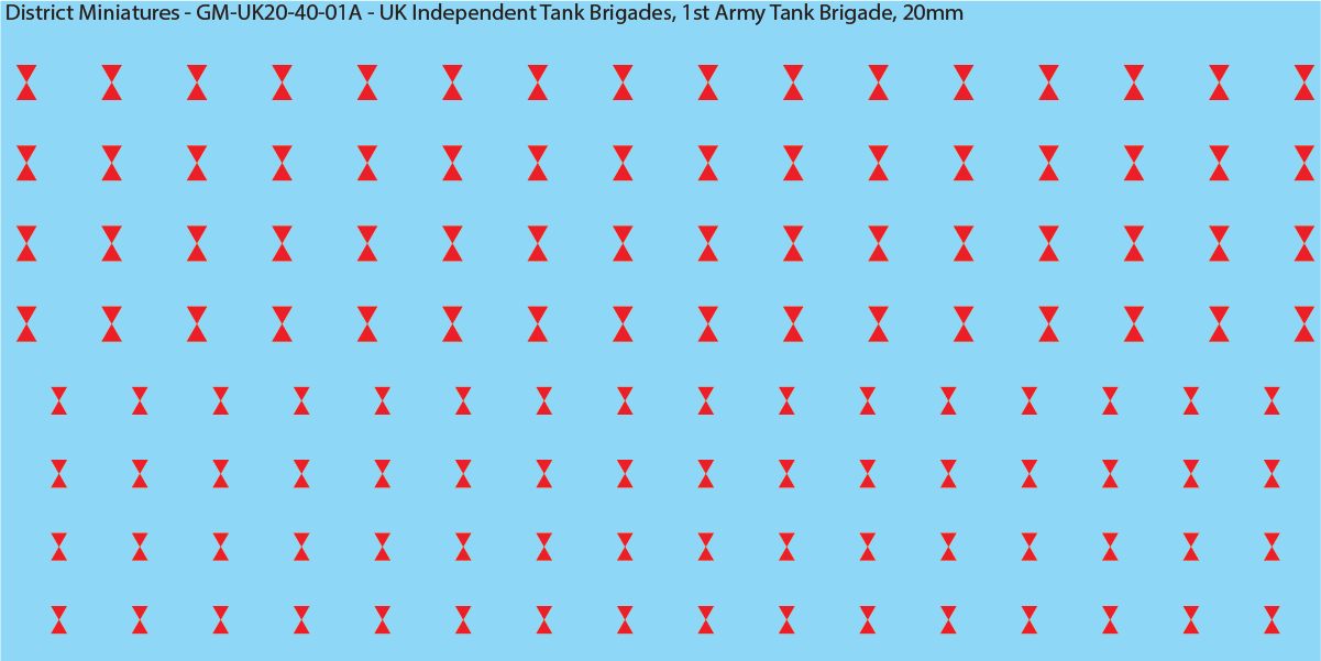 WW2 British - UK Divisional and Brigade Insignia for Armoured/Tanks (Multiple Options), 20mm Decals