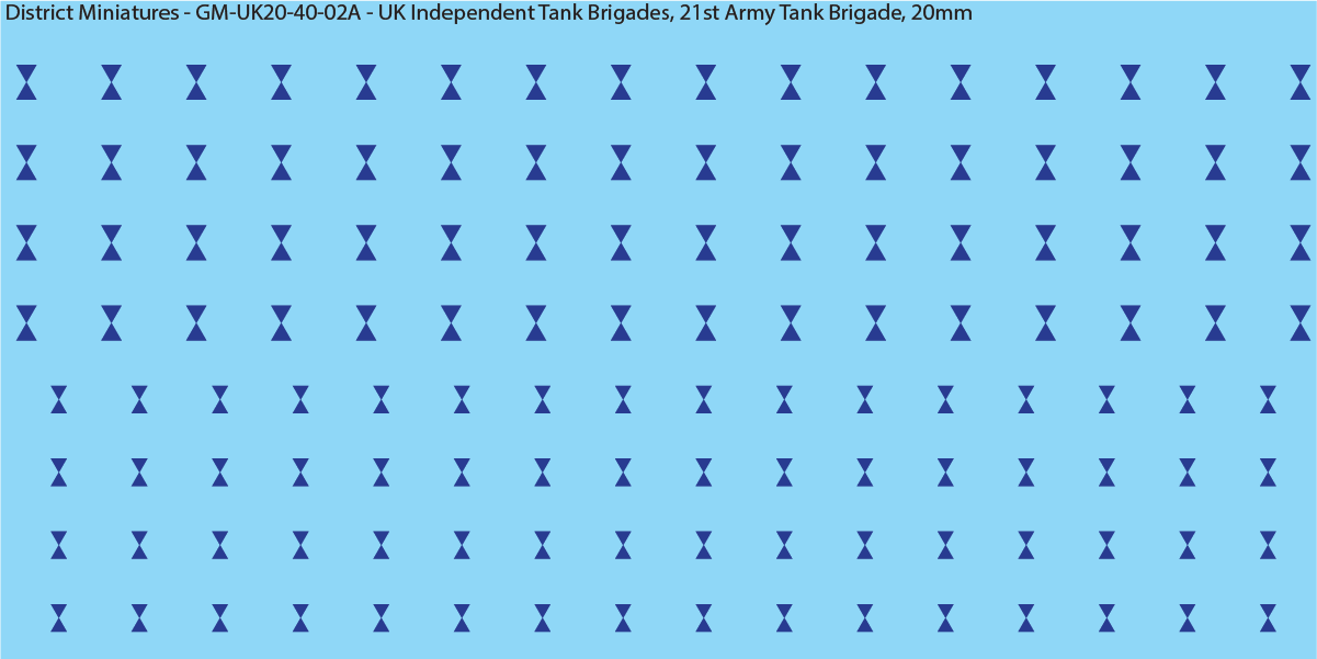 WW2 British - UK Divisional and Brigade Insignia for Armoured/Tanks (Multiple Options), 20mm Decals