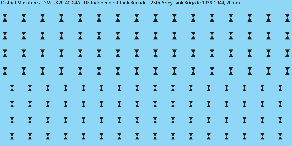 WW2 British - UK Divisional and Brigade Insignia for Armoured/Tanks (Multiple Options), 20mm Decals