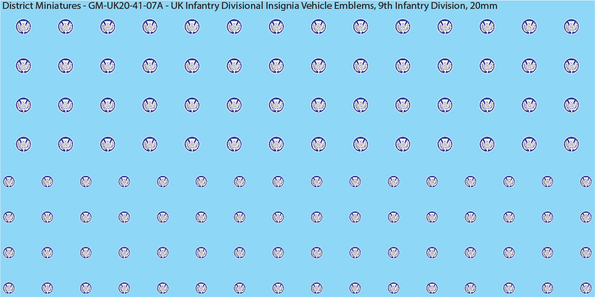 WW2 British - UK Infantry Divisions (Vehicles) #1, 20mm Decals