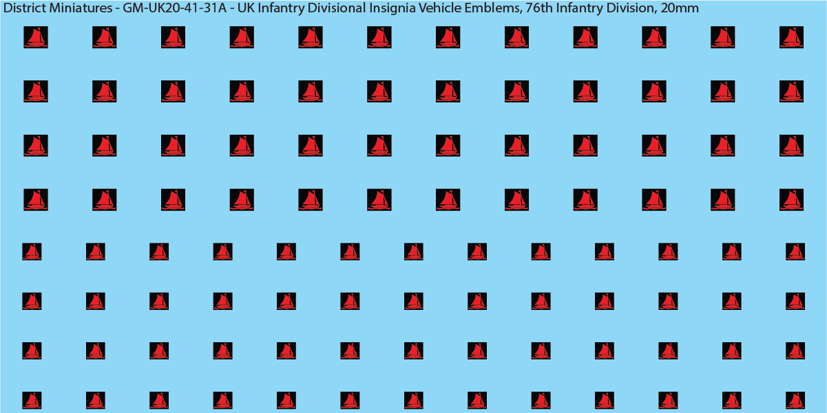 WW2 British - UK Infantry Divisions (Vehicles) #1, 20mm Decals