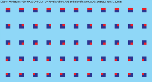 WW2 British - UK Royal Artillery AOS and Identification (Multiple Options), 20mm Decals