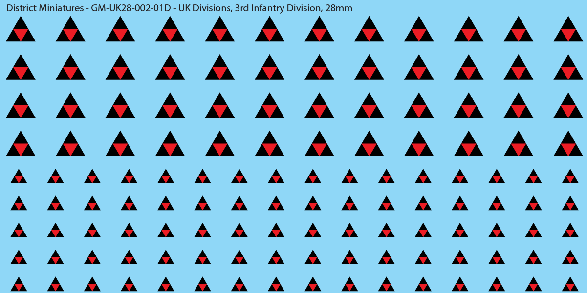WW2 British - UK Infantry Divisions (Vehicles) #1, 28mm Decals
