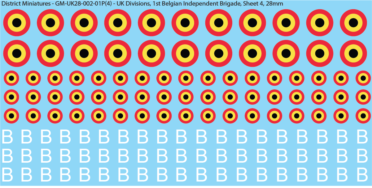 WW2 British - UK Infantry Divisions (Vehicles), 28mm Decals