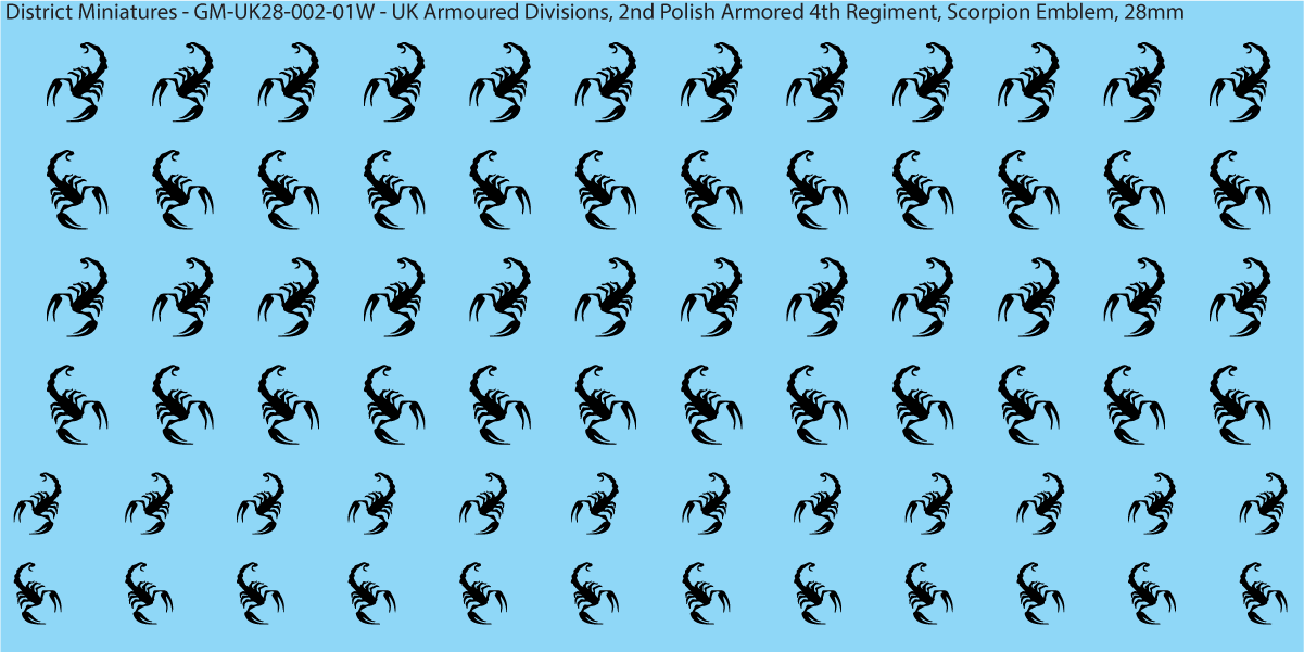 WW2 British - UK Armored Divisions, 28mm Decals