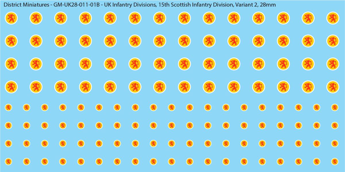 WW2 British - UK Infantry Divisions (Vehicles), 20mm Decals