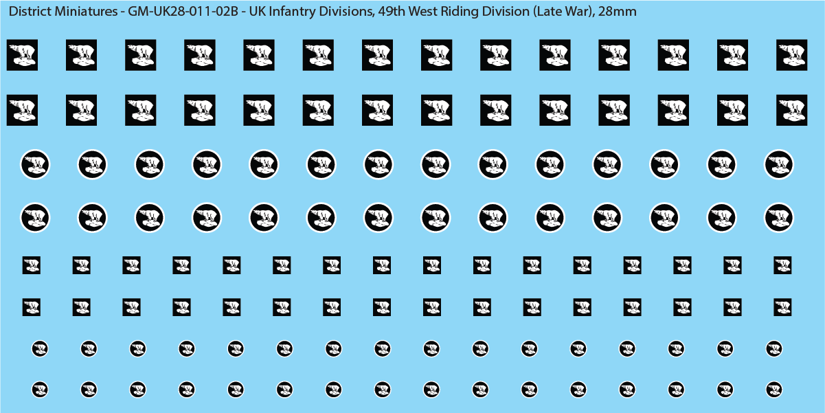 WW2 British - UK Infantry Divisions (Vehicles), 28mm Decals