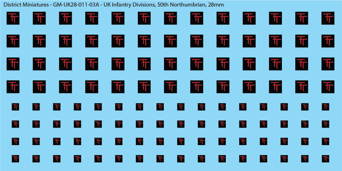 WW2 British - UK Infantry Divisions (Vehicles), 28mm Decals