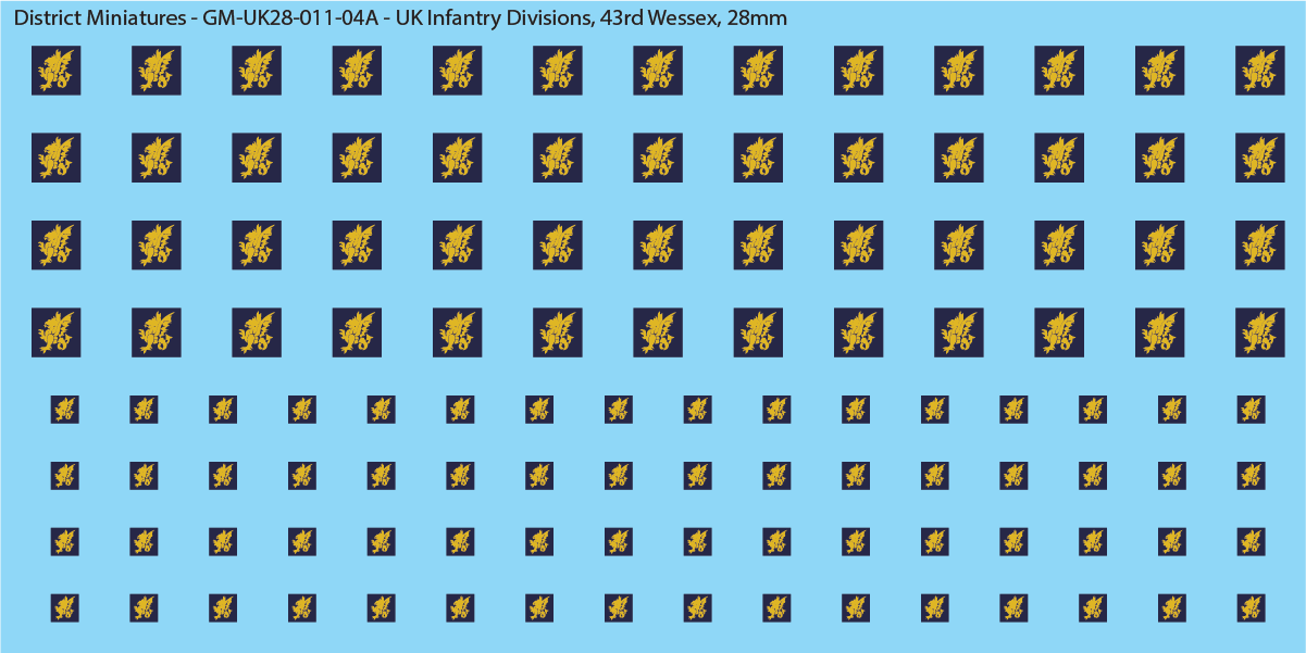 WW2 British - UK Infantry Divisions (Vehicles), 28mm Decals
