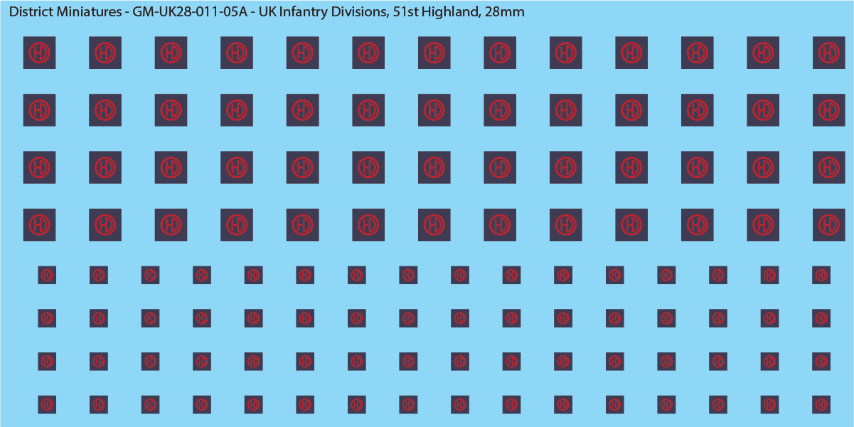 WW2 British - UK Infantry Divisions (Vehicles), 28mm Decals