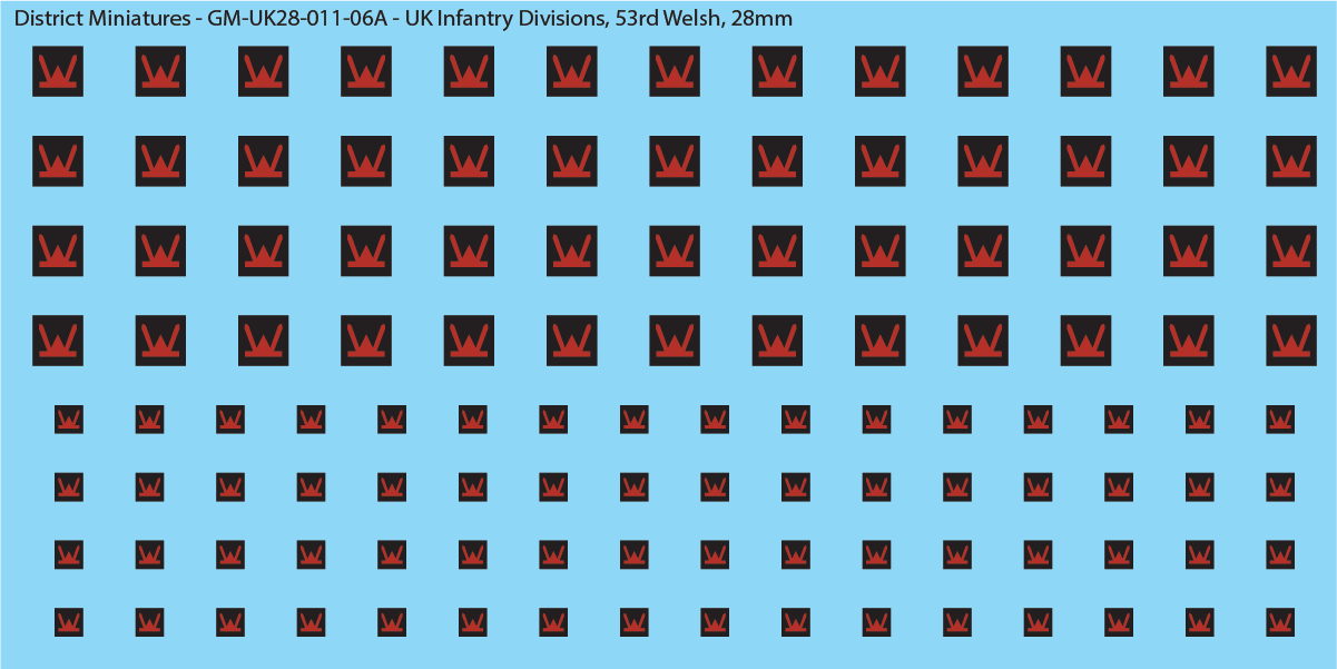 WW2 British - UK Infantry Divisions (Vehicles) #1, 28mm Decals