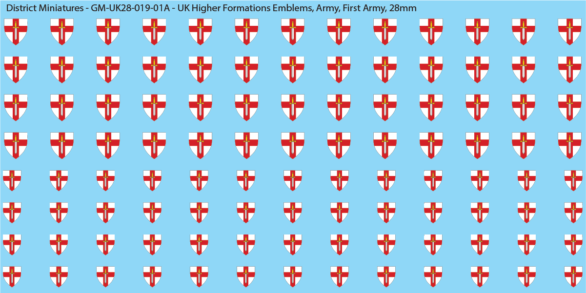 WW2 British - UK Higher Formations Emblems, 28mm Decals