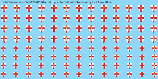 WW2 British - UK Higher Formations Emblems, 28mm Decals