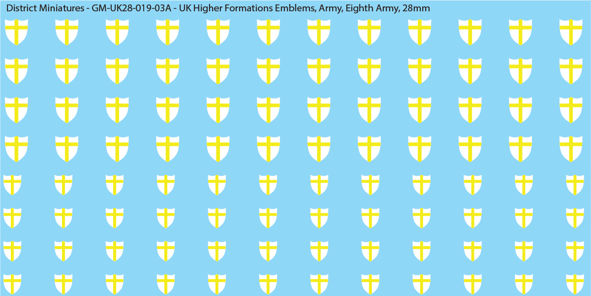 WW2 British - UK Higher Formations Emblems, 28mm Decals