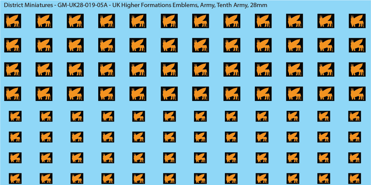 WW2 British - UK Higher Formations Emblems, 28mm Decals